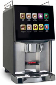 Cafetera pequeña con distintos botones para elegir distintas formas de esta bebida, la marca vitro